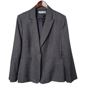 Tahari Arthur S. Levine Blue Blazer Business Career Jacket Crosshatch Size 18